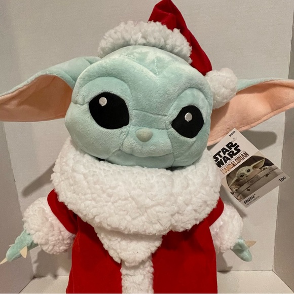 HTF Disney Baby Yoda Plush Star Wars Mandalorian Grogu Holiday Greeter 2022 - Picture 2 of 13